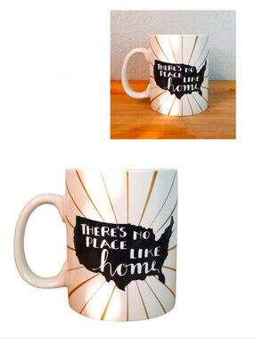 USA Coffee Cup Mug with "There's No Place Like Home" by Designs by Kathy